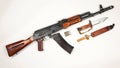 Russian AK74 assault rifle and bayonet